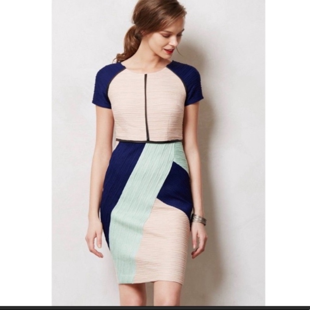 Anthropologie Maeve Danita Color Block Sheath Midi Dress